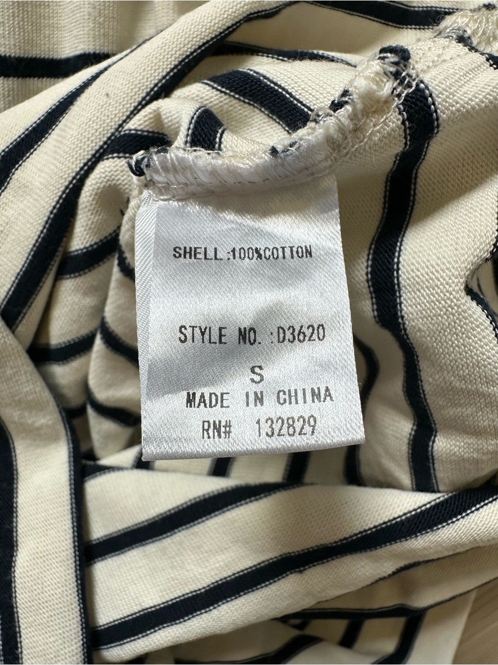 Striped Tie-Front Midi Dress in Cream and Black - Picture 8 of 9